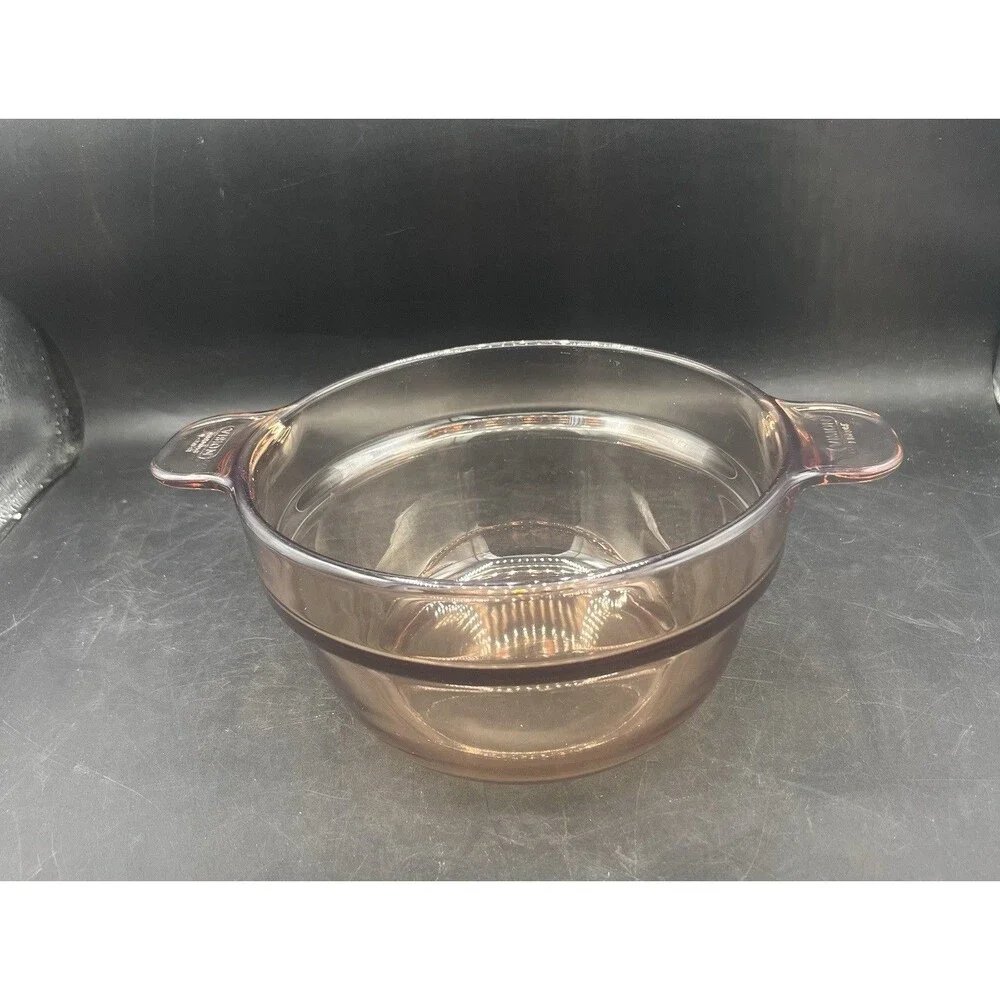 Vintage Vision Corning Amber V-20-B Double Boiler Insert Glass Pot No Lid